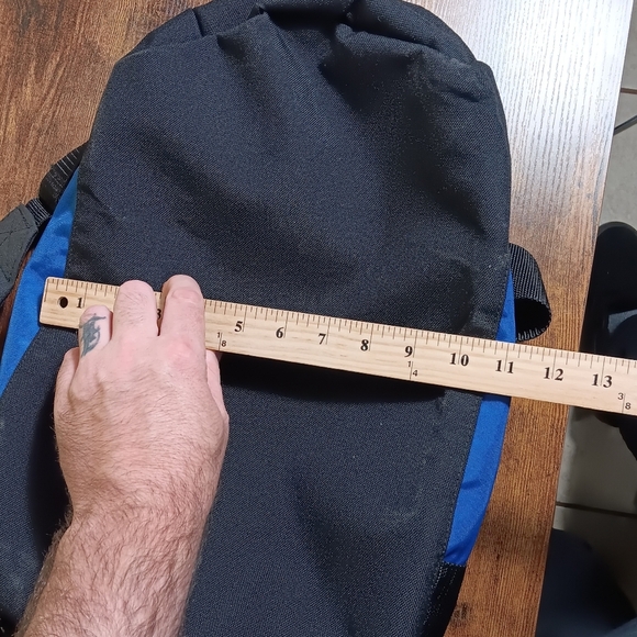 LL Bean Adventure Duffle Bag Blue Nylon Hiking Outdoor Travel Gym Tote - Picture 13 of 14